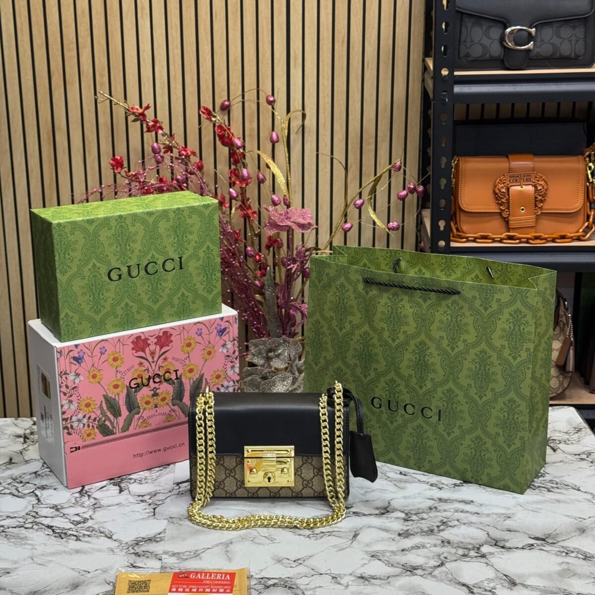 GUCCI PADLOCK ( BLACK ) WITH DOUBLE BOX PACKING