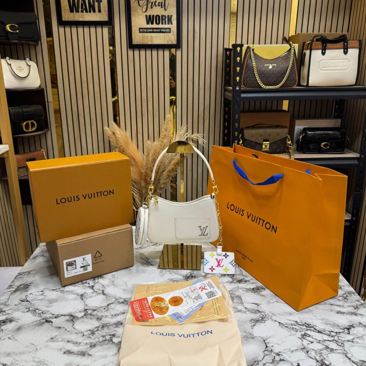 LOUIS VUITTON EPI MARELLINI PREMIUM BAG WITH DOUBLE BOX AND CARRY BAG