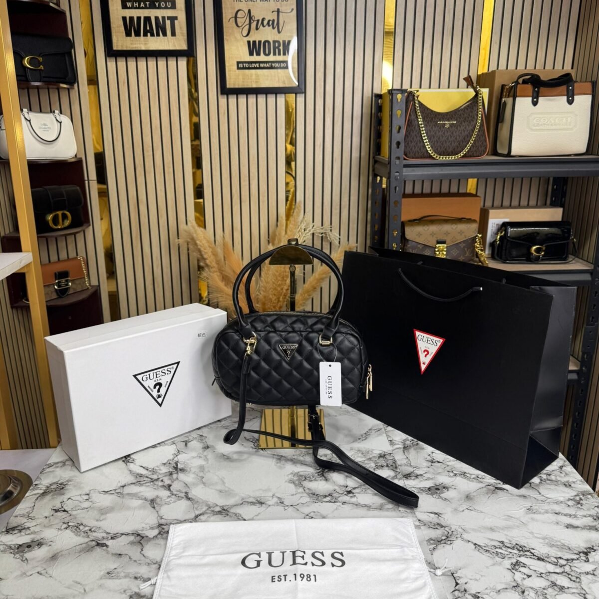 GUESS ECO RIANEE PREMIUM BAG WITH OG BOX AND CARRY BAG