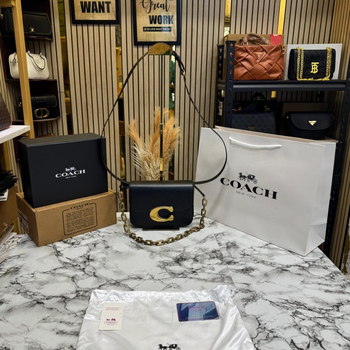 COACH IDOL SIGNATURE PREMIUM BAG WITH OG DOUBLE BOX AND CARRY BA 🔥☑️