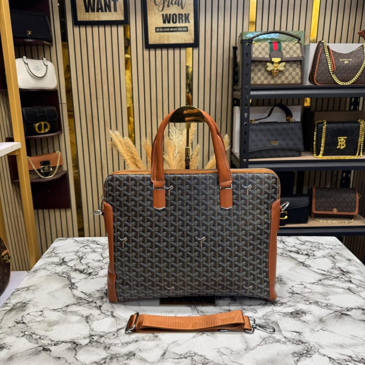 GOYARD LAPTOP BAG WITH DUST BAG PACKING